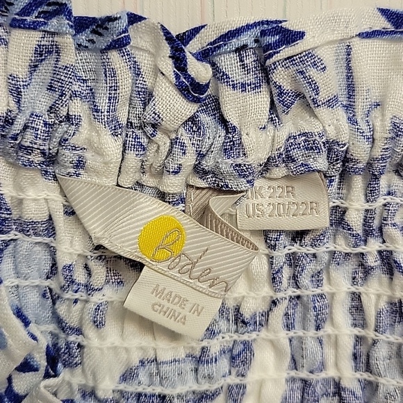 Boden Blue & White Floral Linen Maxi Dress Sz 20/22R. Spring Vacation Easter - Picture 4 of 5